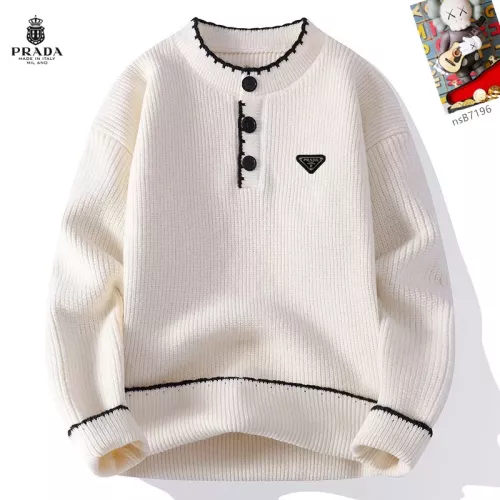 Wholesale Prada Sweaters Long Sleeved For Men #1370460 $48.00 USD, Wholesale Quality Replica Prada Sweaters
