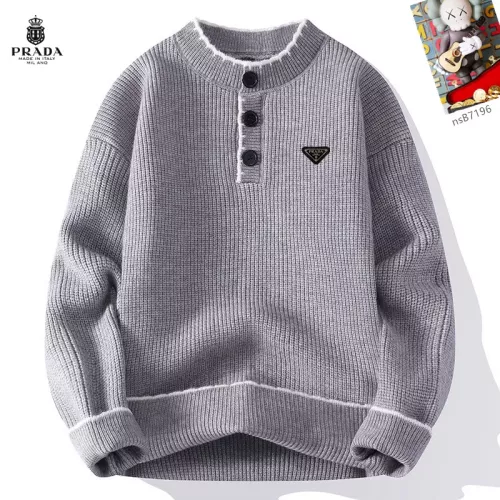 Wholesale Prada Sweaters Long Sleeved For Men #1370461 $48.00 USD, Wholesale Quality Replica Prada Sweaters