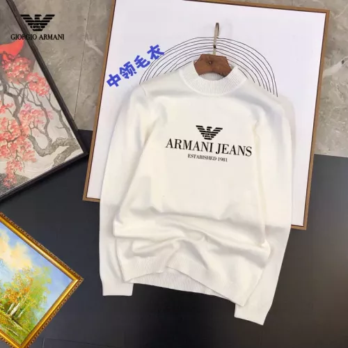 Wholesale Armani Sweaters Long Sleeved For Men #1370503 $42.00 USD, Wholesale Quality Replica Armani Sweaters