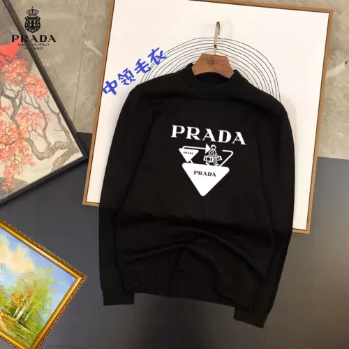 Wholesale Prada Sweaters Long Sleeved For Men #1370507 $42.00 USD, Wholesale Quality Replica Prada Sweaters