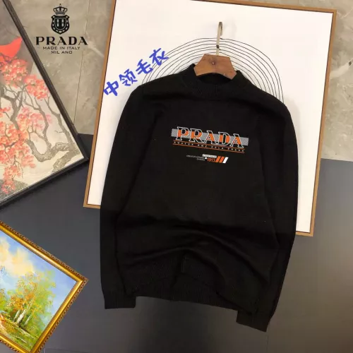Wholesale Prada Sweaters Long Sleeved For Men #1370544 $42.00 USD, Wholesale Quality Replica Prada Sweaters