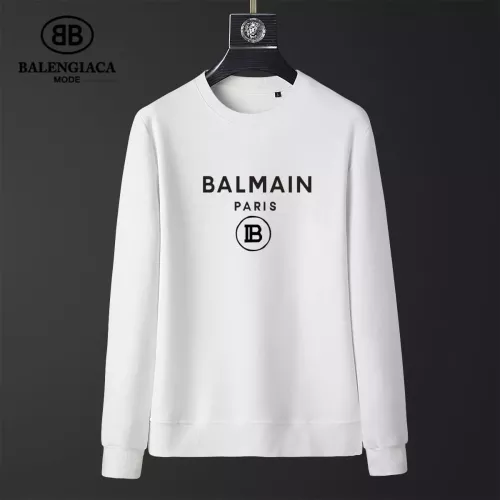 Wholesale Balmain Hoodies Long Sleeved For Men #1370571 $39.00 USD, Wholesale Quality Replica Balmain Hoodies
