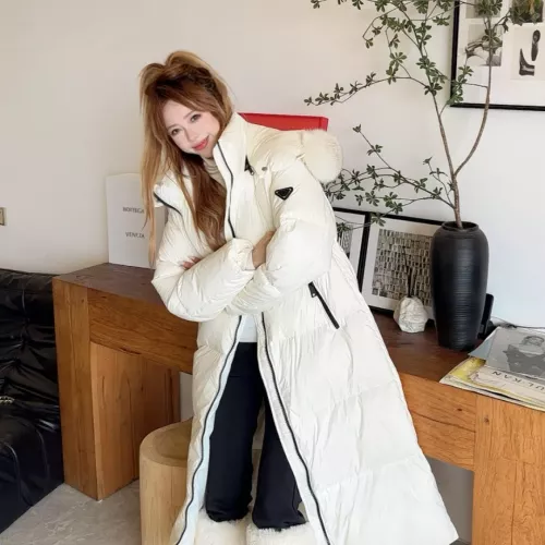 Replica Prada Down Feather Coat Long Sleeved For Women #1371068 $280.99 USD for Wholesale