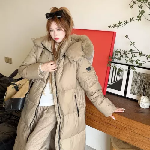 Replica Prada Down Feather Coat Long Sleeved For Women #1371069 $280.99 USD for Wholesale