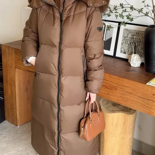 Replica Prada Down Feather Coat Long Sleeved For Women #1371070 $280.99 USD for Wholesale