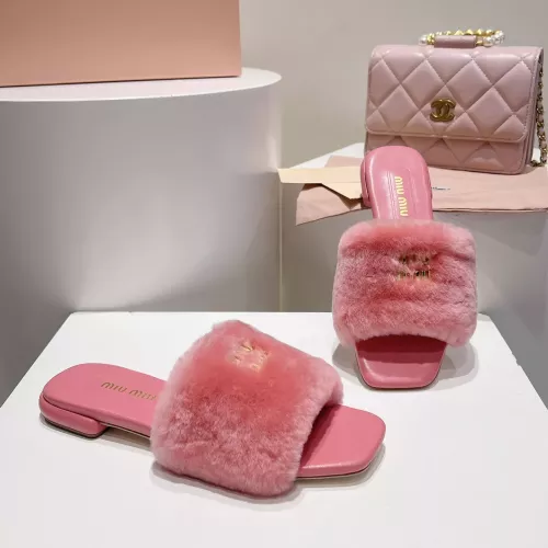 Replica MIU MIU Slippers For Women #1371953 $96.00 USD for Wholesale