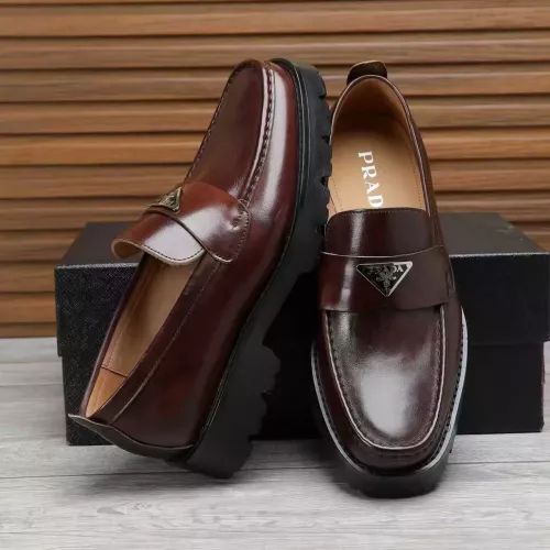 Replica Prada Leather Shoes For Men #1373403 $100.00 USD for Wholesale