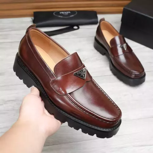 Replica Prada Leather Shoes For Men #1373403 $100.00 USD for Wholesale
