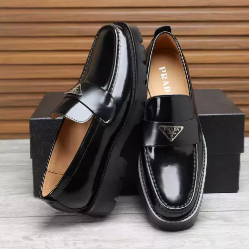 Replica Prada Leather Shoes For Men #1373404 $100.00 USD for Wholesale