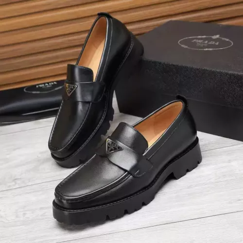 Wholesale Prada Leather Shoes For Men #1373405 $100.00 USD, Wholesale Quality Replica Prada Leather Shoes