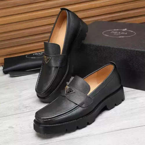 Wholesale Prada Leather Shoes For Men #1373406 $100.00 USD, Wholesale Quality Replica Prada Leather Shoes