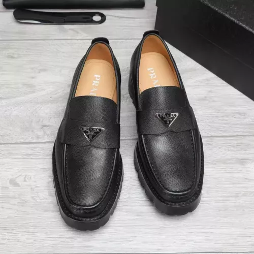 Replica Prada Leather Shoes For Men #1373406 $100.00 USD for Wholesale