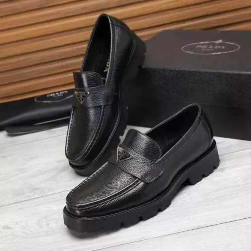 Wholesale Prada Leather Shoes For Men #1373407 $100.00 USD, Wholesale Quality Replica Prada Leather Shoes