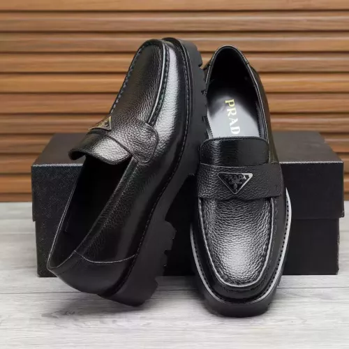 Replica Prada Leather Shoes For Men #1373407 $100.00 USD for Wholesale