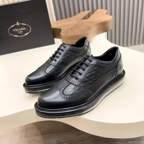 Wholesale Prada Leather Shoes For Men #1373440 $155.00 USD, Wholesale Quality Replica Prada Leather Shoes
