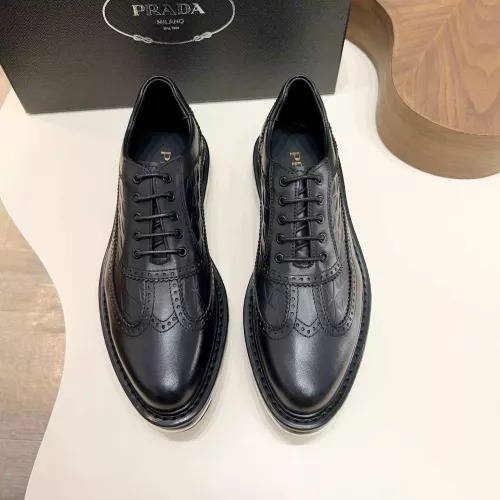 Replica Prada Leather Shoes For Men #1373440 $155.00 USD for Wholesale