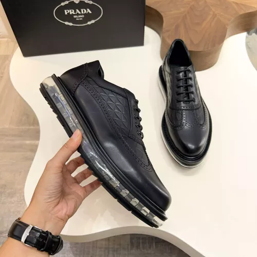 Replica Prada Leather Shoes For Men #1373440 $155.00 USD for Wholesale