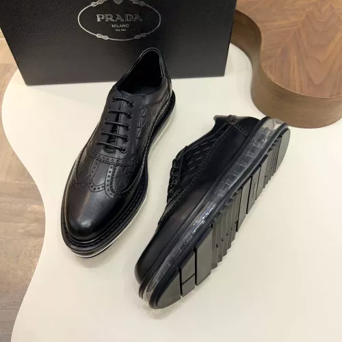 Replica Prada Leather Shoes For Men #1373440 $155.00 USD for Wholesale