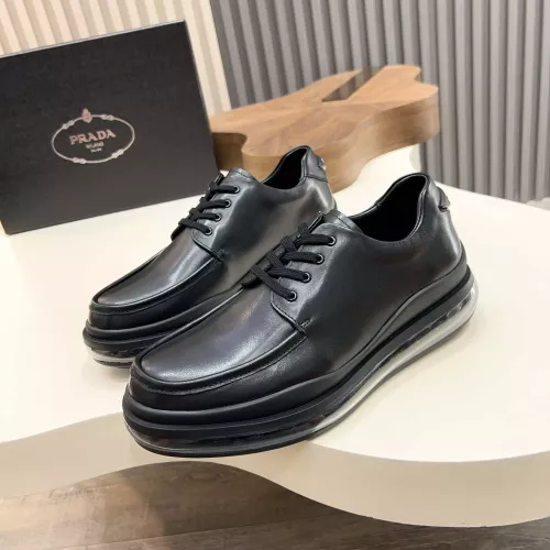 Wholesale Prada Leather Shoes For Men #1373441 $155.00 USD, Wholesale Quality Replica Prada Leather Shoes