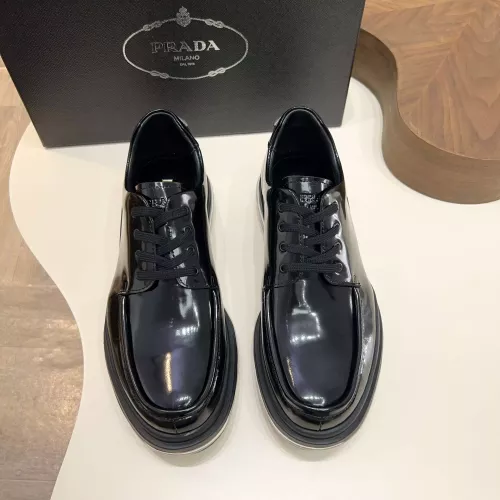 Replica Prada Leather Shoes For Men #1373442 $155.00 USD for Wholesale