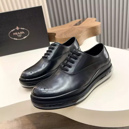 Wholesale Prada Leather Shoes For Men #1373443 $155.00 USD, Wholesale Quality Replica Prada Leather Shoes