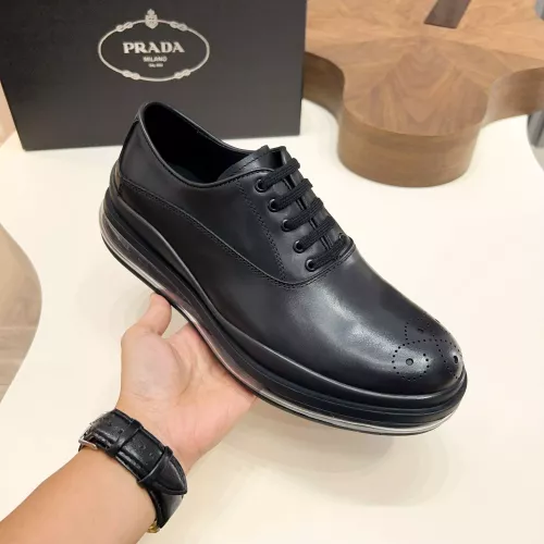 Replica Prada Leather Shoes For Men #1373443 $155.00 USD for Wholesale