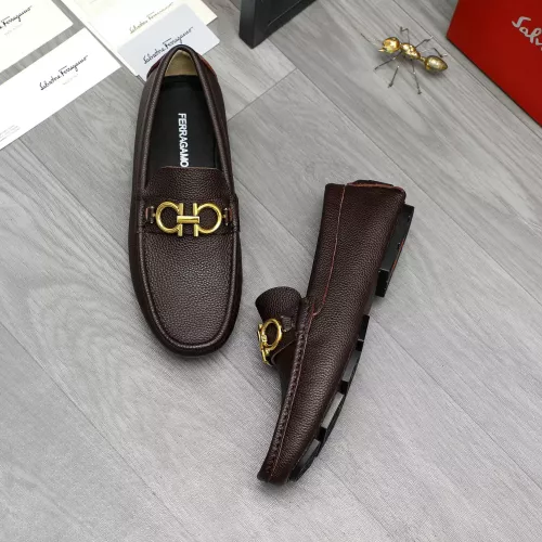 Replica Salvatore Ferragamo Leather Shoes For Men #1373499 $82.00 USD for Wholesale