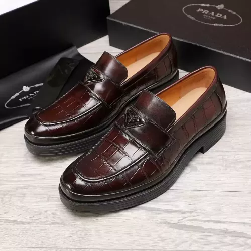 Wholesale Prada Leather Shoes For Men #1373519 $102.00 USD, Wholesale Quality Replica Prada Leather Shoes