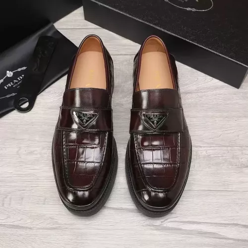 Replica Prada Leather Shoes For Men #1373519 $102.00 USD for Wholesale