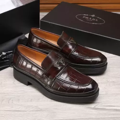 Replica Prada Leather Shoes For Men #1373519 $102.00 USD for Wholesale