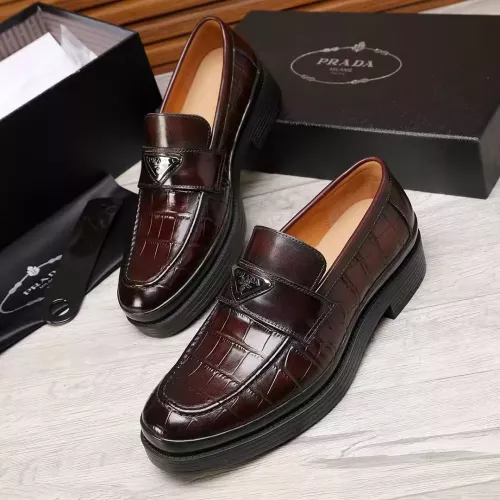 Replica Prada Leather Shoes For Men #1373519 $102.00 USD for Wholesale