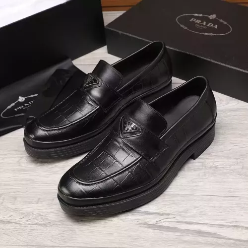 Wholesale Prada Leather Shoes For Men #1373520 $102.00 USD, Wholesale Quality Replica Prada Leather Shoes