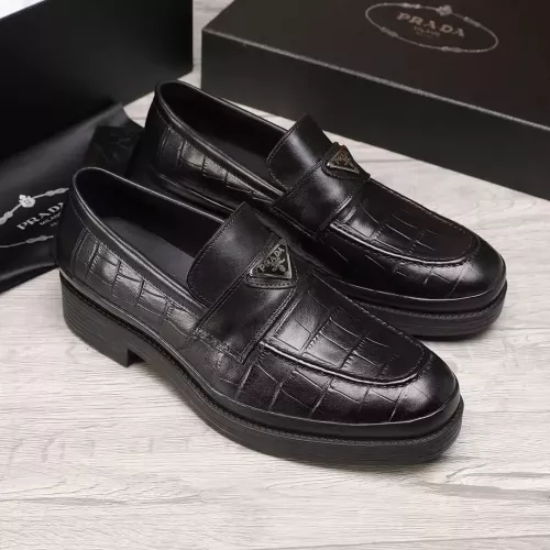 Replica Prada Leather Shoes For Men #1373520 $102.00 USD for Wholesale