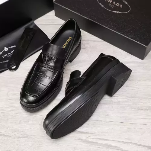 Replica Prada Leather Shoes For Men #1373520 $102.00 USD for Wholesale