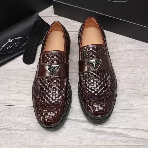 Replica Prada Leather Shoes For Men #1373521 $112.00 USD for Wholesale