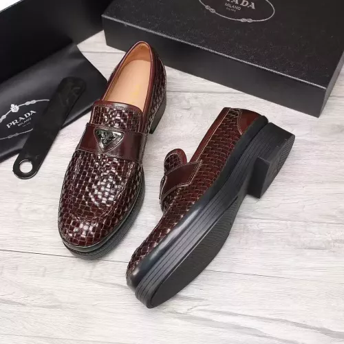 Replica Prada Leather Shoes For Men #1373521 $112.00 USD for Wholesale