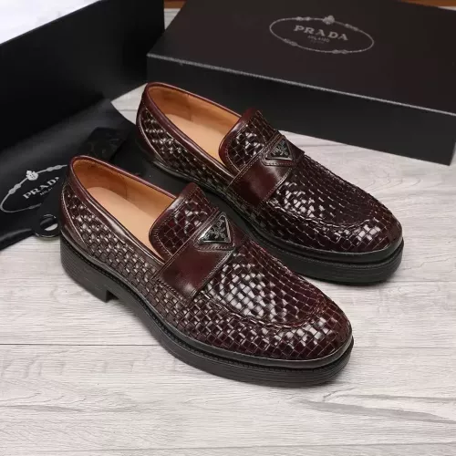 Replica Prada Leather Shoes For Men #1373521 $112.00 USD for Wholesale