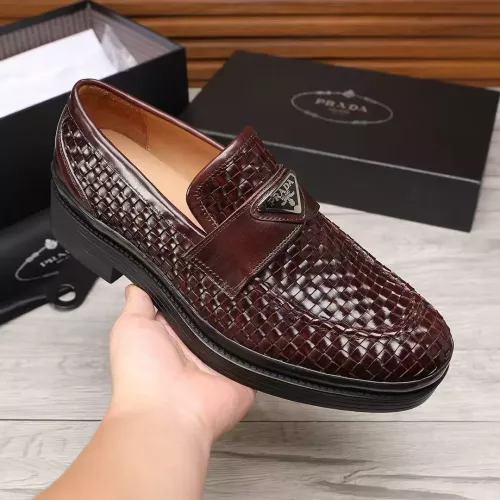 Replica Prada Leather Shoes For Men #1373521 $112.00 USD for Wholesale