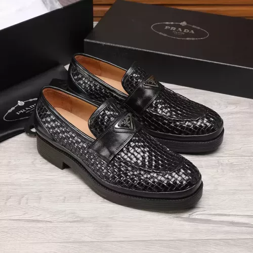 Replica Prada Leather Shoes For Men #1373522 $112.00 USD for Wholesale