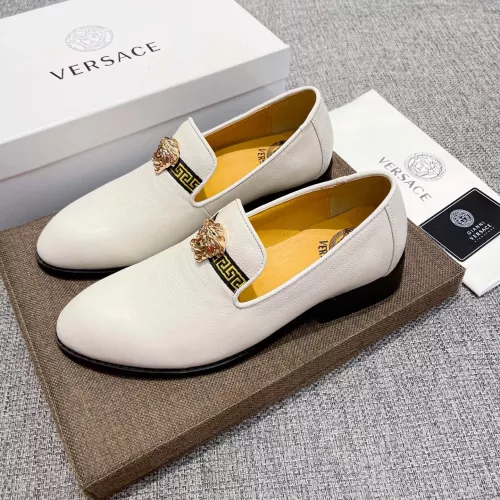 Wholesale Versace Leather Shoes For Men #1373553 $82.00 USD, Wholesale Quality Replica Versace Leather Shoes