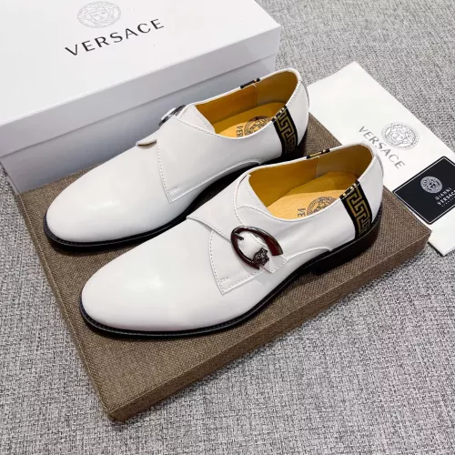 Wholesale Versace Leather Shoes For Men #1373555 $82.00 USD, Wholesale Quality Replica Versace Leather Shoes
