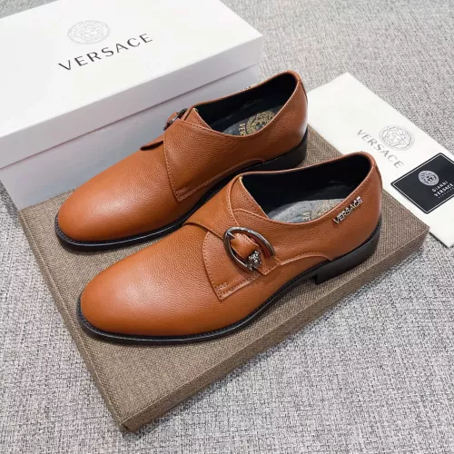 Wholesale Versace Leather Shoes For Men #1373557 $82.00 USD, Wholesale Quality Replica Versace Leather Shoes