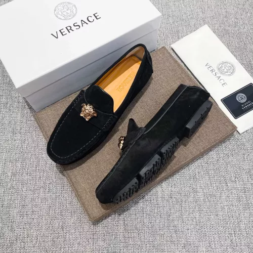 Wholesale Versace Leather Shoes For Men #1373569 $82.00 USD, Wholesale Quality Replica Versace Leather Shoes