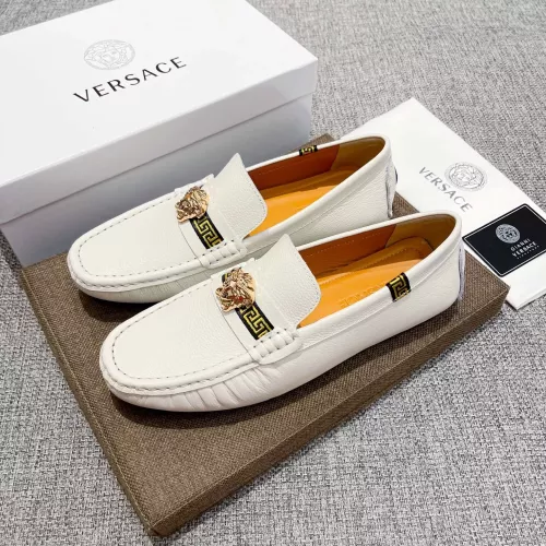 Wholesale Versace Leather Shoes For Men #1373575 $85.00 USD, Wholesale Quality Replica Versace Leather Shoes
