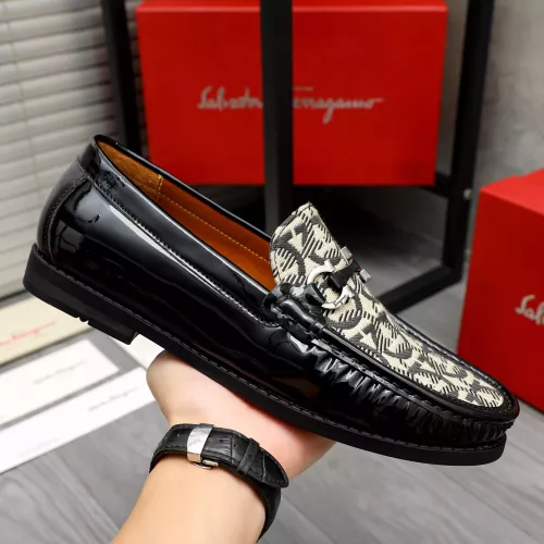 Replica Salvatore Ferragamo Leather Shoes For Men #1373656 $80.00 USD for Wholesale
