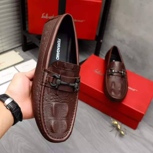 Replica Salvatore Ferragamo Leather Shoes For Men #1373660 $82.00 USD for Wholesale