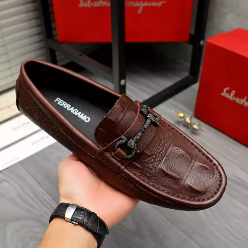 Replica Salvatore Ferragamo Leather Shoes For Men #1373660 $82.00 USD for Wholesale