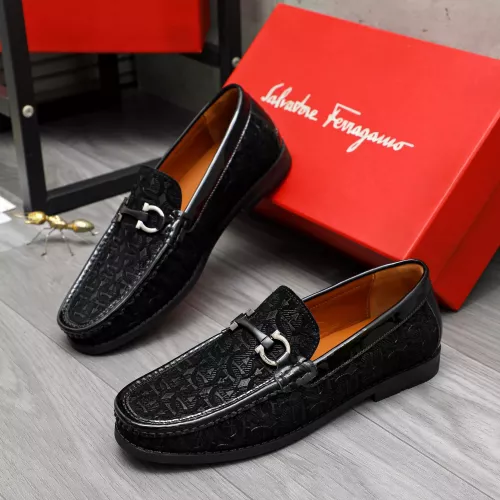Replica Salvatore Ferragamo Leather Shoes For Men #1373662 $80.00 USD for Wholesale