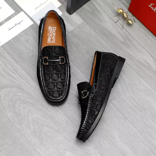 Replica Salvatore Ferragamo Leather Shoes For Men #1373662 $80.00 USD for Wholesale