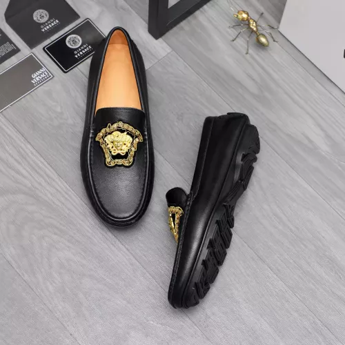 Wholesale Versace Leather Shoes For Men #1374470 $80.00 USD, Wholesale Quality Replica Versace Leather Shoes